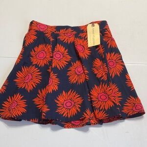Band of Gypsies Small Navy w/Orange & Pink Sunflower Skirt NWT